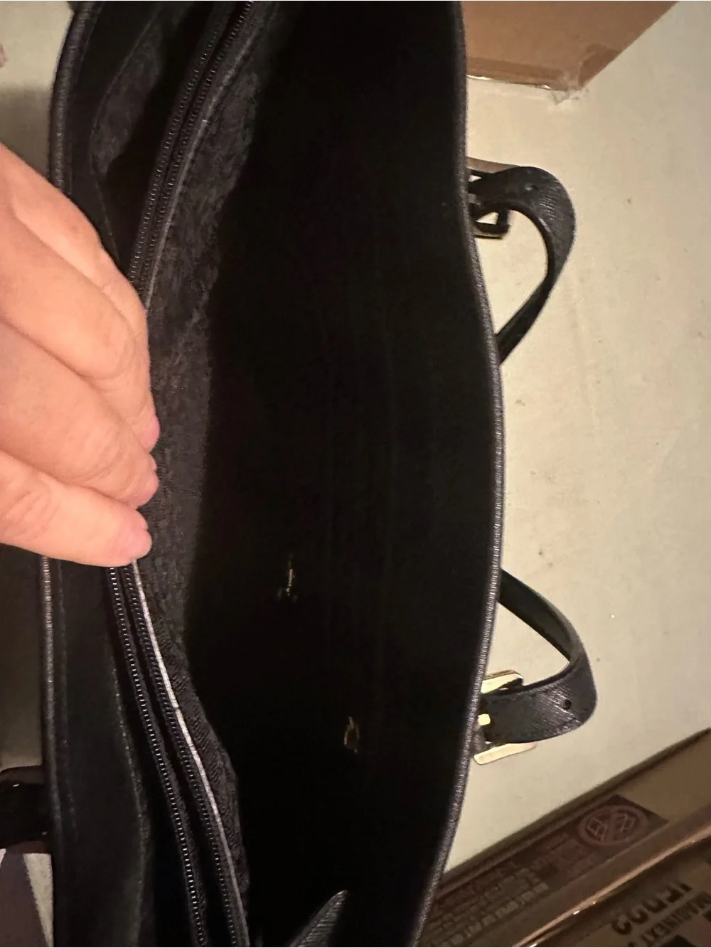 Michael Kors Black Saffiano Tote with Gold MK Charm